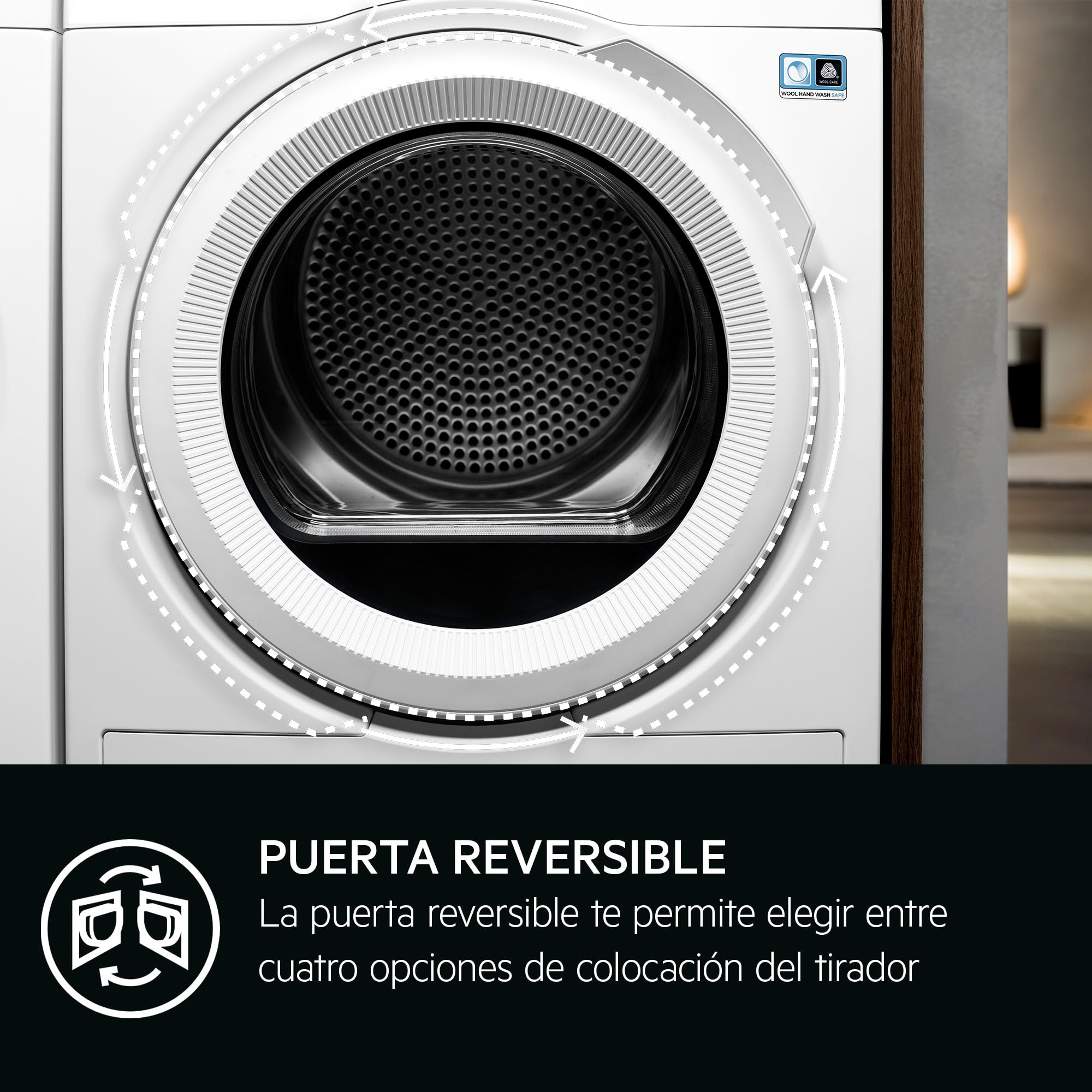 AEG TR718P4OB Secadora con Bomba de Calor 8 kg Serie 7000 SensiDry, Secado a Baja Temperatura, Sensor de Carga, Display Digital, Clase Energética D, Color Blanco