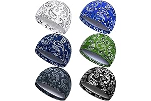 6 Pcs Men Cooling Skull Cap Helmet Liner Sweat Wicking Beanie Head...