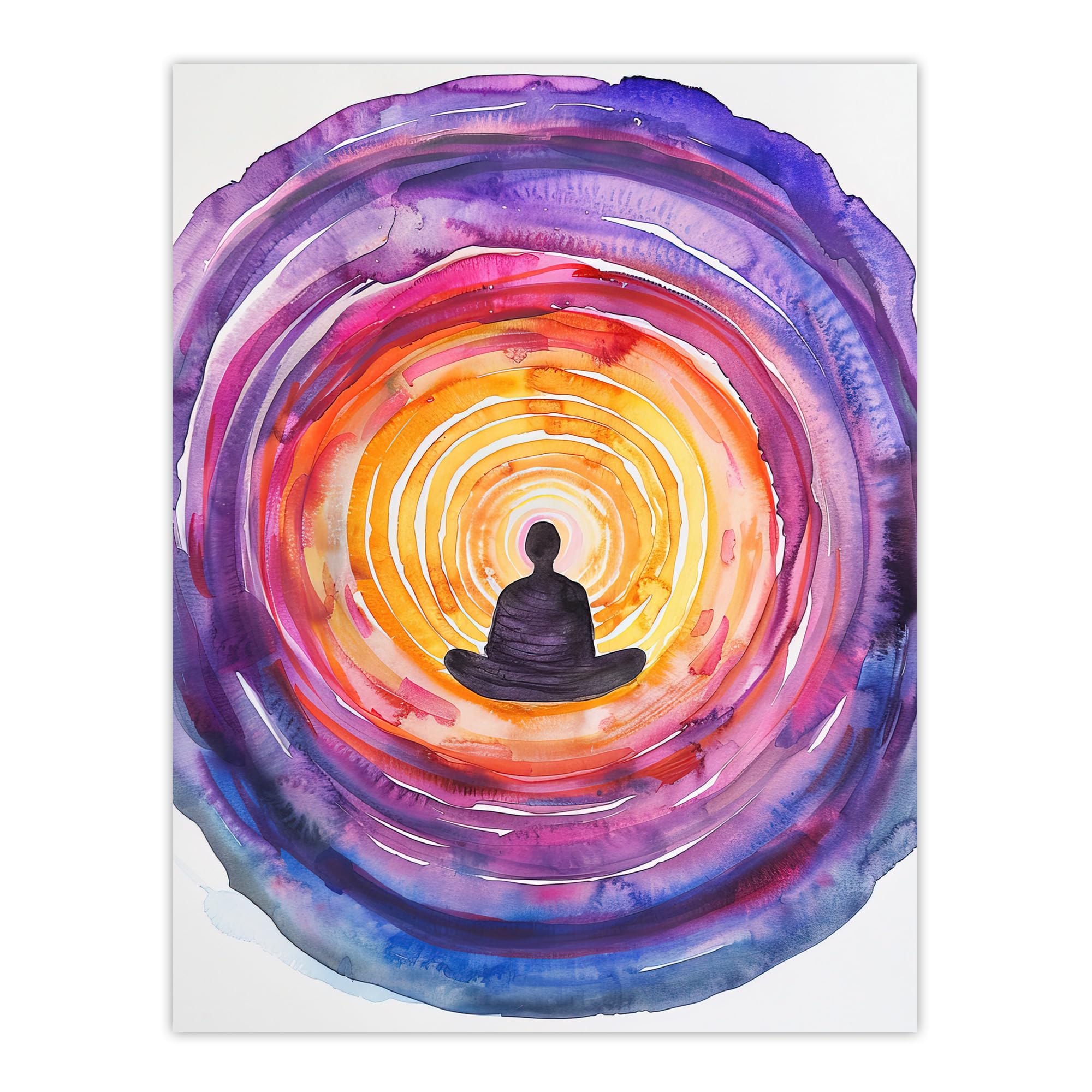 Artery8 Chakra Purple Orange Energy Vortex Meditation Living Room Extra Large XL Wall Art Poster Print