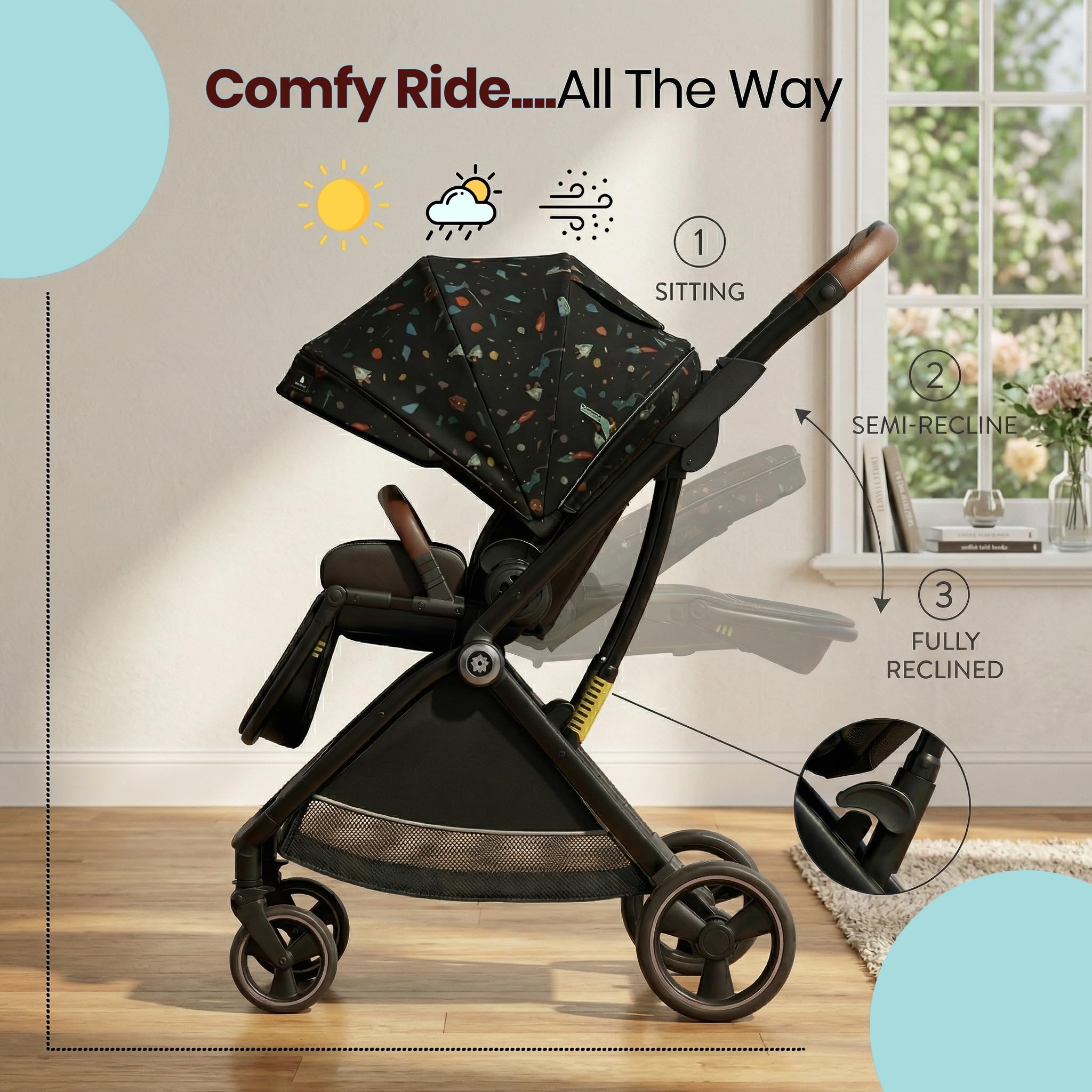 StarAndDaisy Baby Stroller - Foldable & Travel Friendly -2 StarAndDaisy Baby Stroller - Foldable & Travel Friendly -2