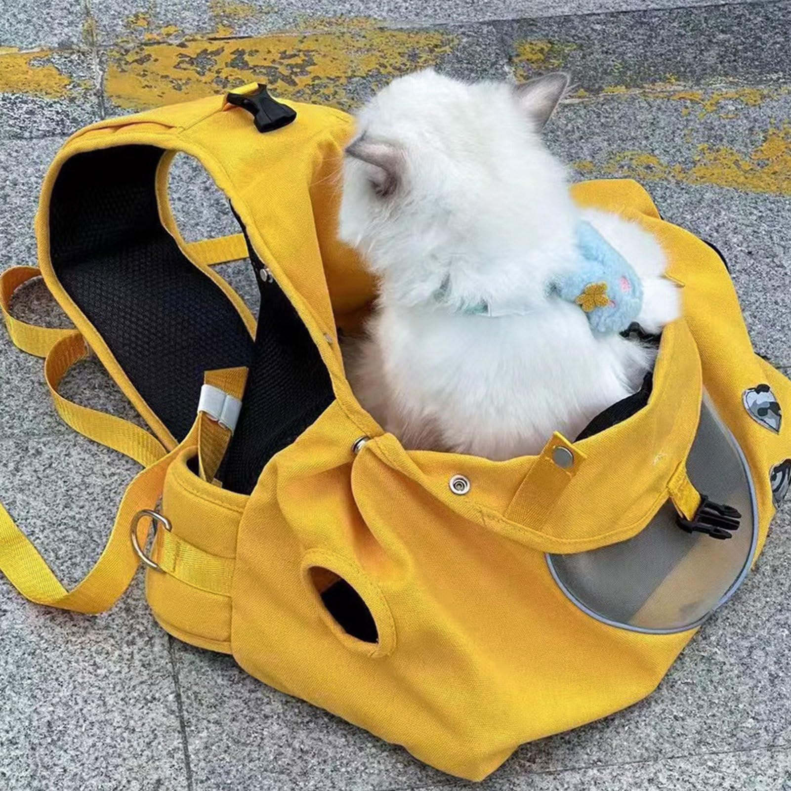 Odporne na zarysowania nosidełko dla kota, duża torba podróżna dla, 47 x 30 x 29 cm, torba transportowa dla kota, torba transportowa na zewnątrz, nosidełko boczne dla zwierząt domowych, skrzynie