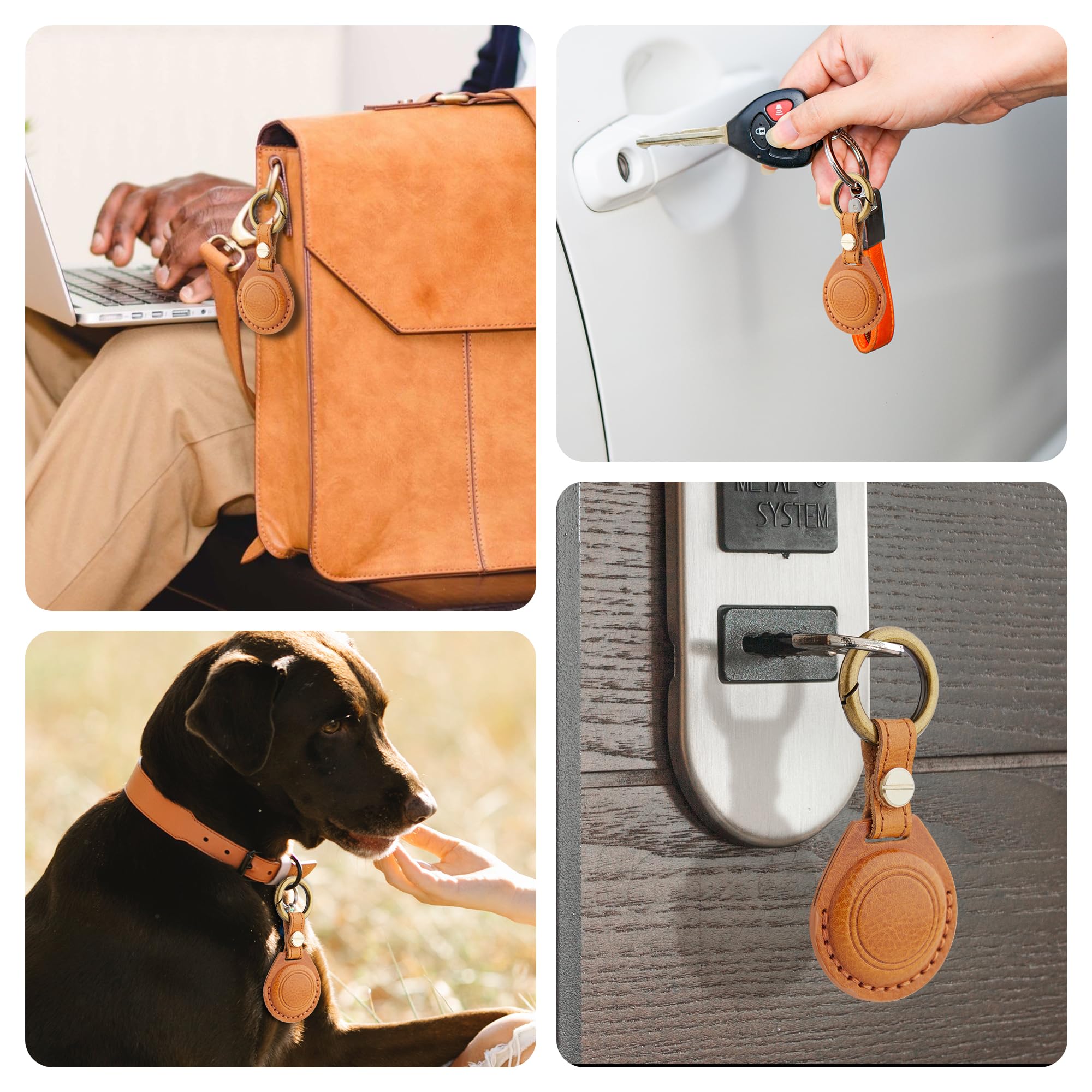 Amazon.co.jp: [DDJ] Airtag ホルダー、Airtag キーチェーン用本革 AirTag ホルダー、カラビナとキーリング付き保護  Airtag ケース カバー (1 パック-ブラウン) : 家電＆カメラ