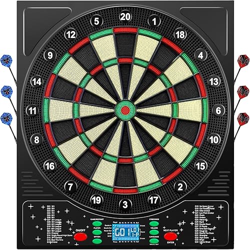 Dartscheibe Elektronisch Profi mit Deutsche Stimme&12 Dartpfeil, Elektronische Dartscheibe mit