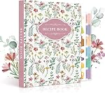Lanpn Recipe Bouteilles 8,5x11 3 Kit de bague, blanc Organisateur Binder Recette Livre de cuisine imperméable à écrire dans vos propres recettes avec 60 Manches en plastique,116 Recettes, Diviseurs, Labels & Stickers Rose