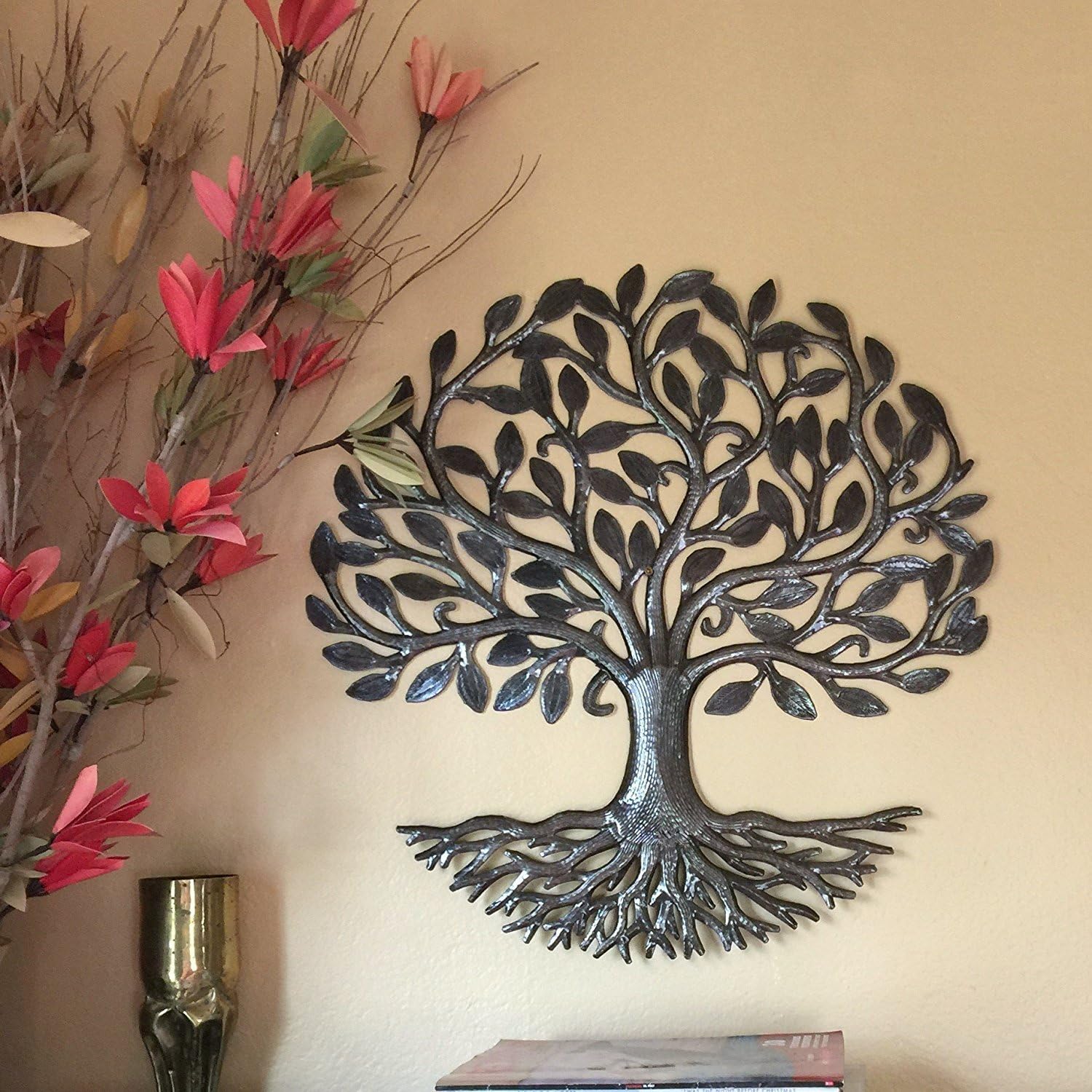 Black Friday - 70% OFF Metal Tree of Life Roots, Large Tree, Rustic Farmhouse Decor, Nature Inspired, Handmade in Haiti, 23 In. x 23 In., Fair Trade Federation Certified
