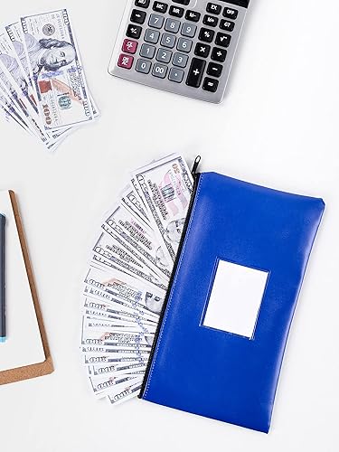 Miniatura 5 de SMARTAKE Paquete de 10 bolsas de dinero para depósito bancario con cremallera, bolsas de cuero con etiquetas, bolsas de maquillaje, para efectivo,