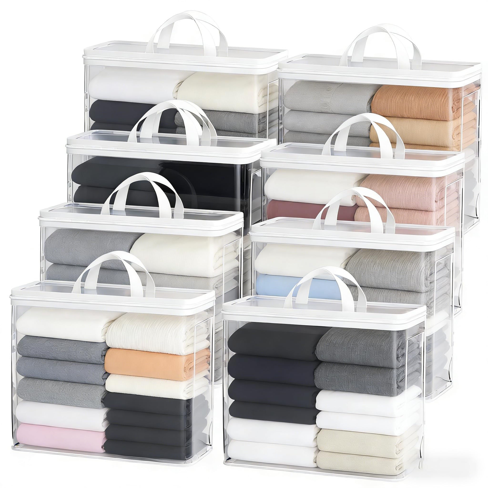Bolsas de almacenamiento de ropa con asa reforzada y ventana transparente organizador de 22L
