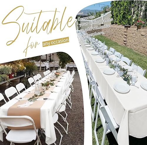 Miniatura 213 de Paquete de 8 manteles redondos blancos de 90 pulgadas, manteles redondos de poliéster lavables para mesa de tela decorativa resistente a