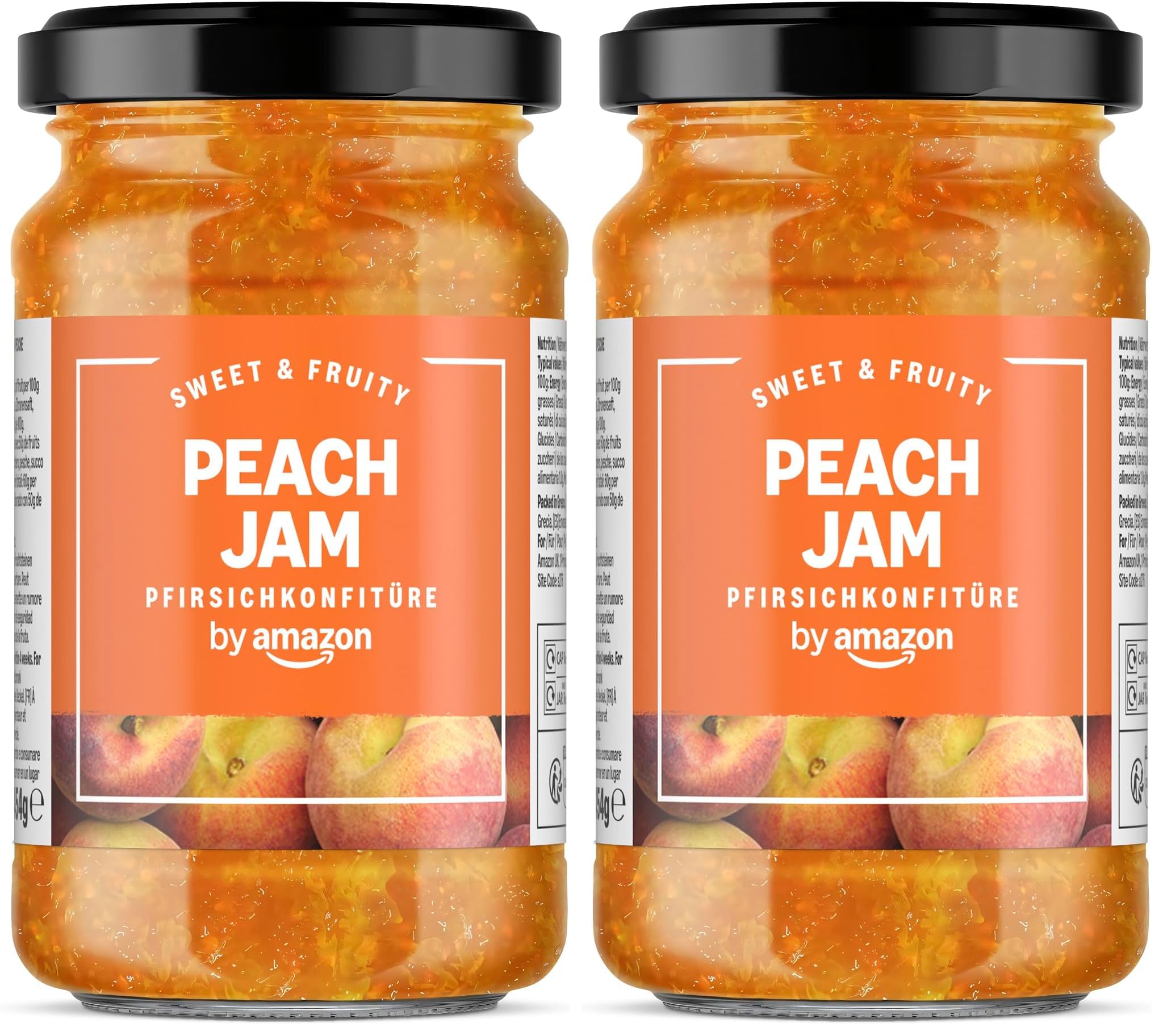 by Amazon Peach Jam, 454g (Pack of 2)