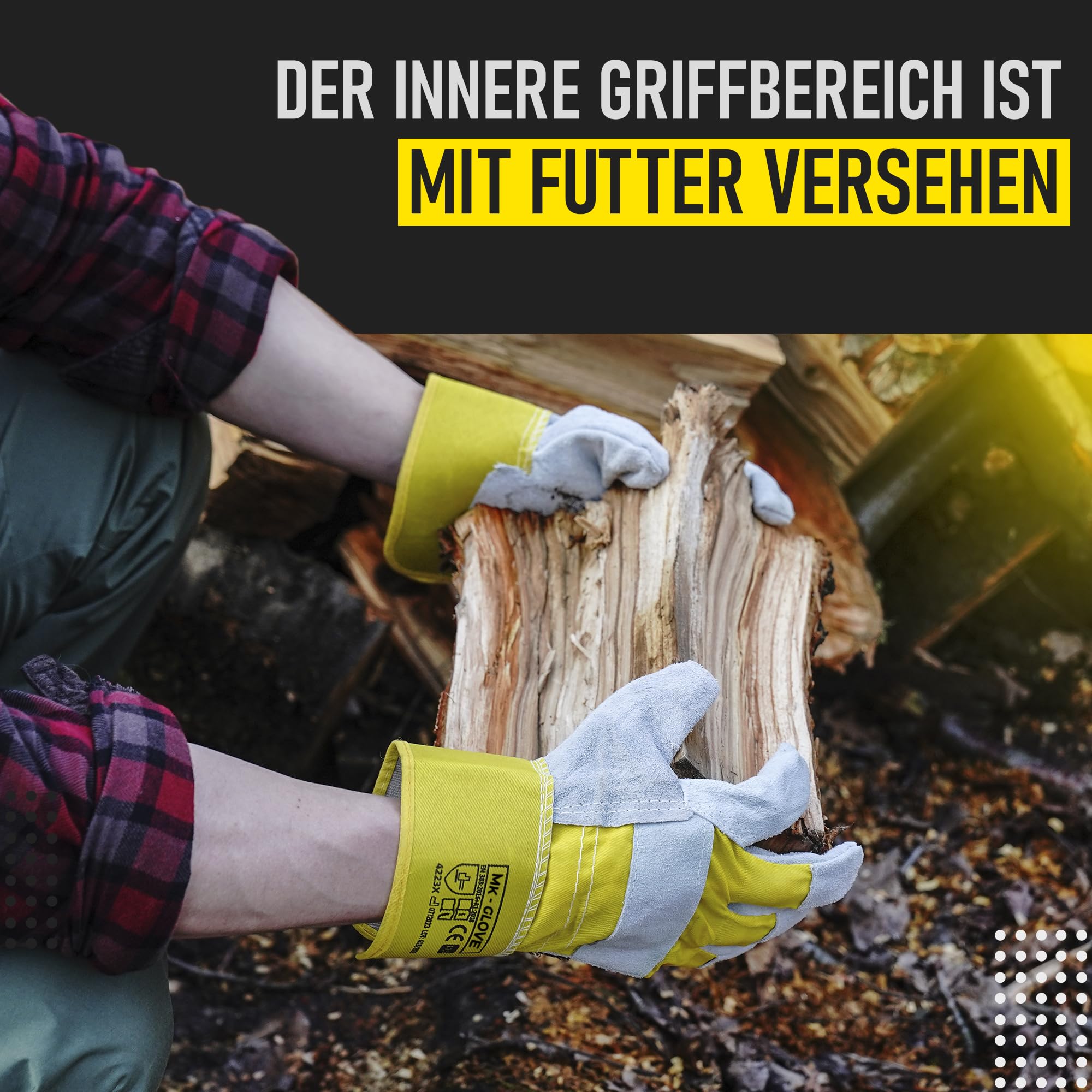 Robuste Arbeitshandschuhe Leder Herren - Größe 10,5-XXL, 12 Paar | Gartenhandschuhe mit Doppel Weiche Nähte, Handschuhe mit Handschuhanzieher für Baustelle Logistik