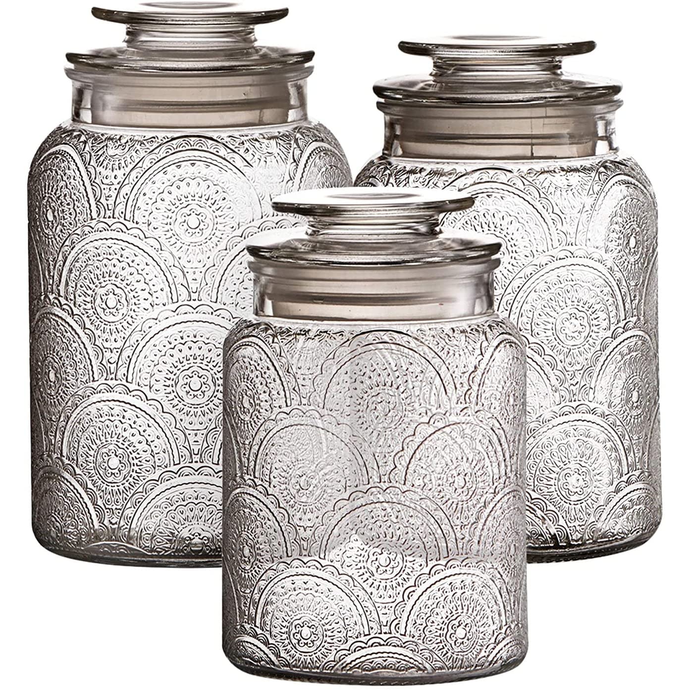 Amazon.com: Style Setter Canister Set 3-Piece Glass Jars in