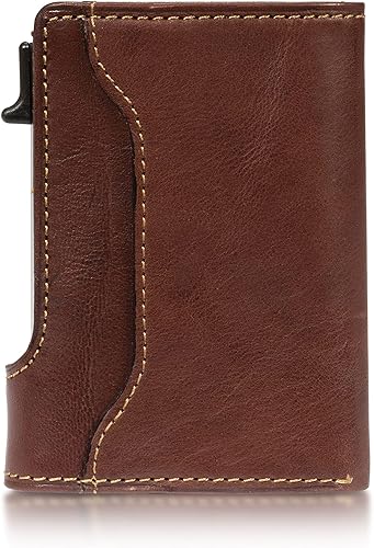 Miniatura 7 de Tony Perotti Cartera triple de cuero italiano para hombre - Cartera de acceso rápido RFID con bolsillo para efectivo y recibos