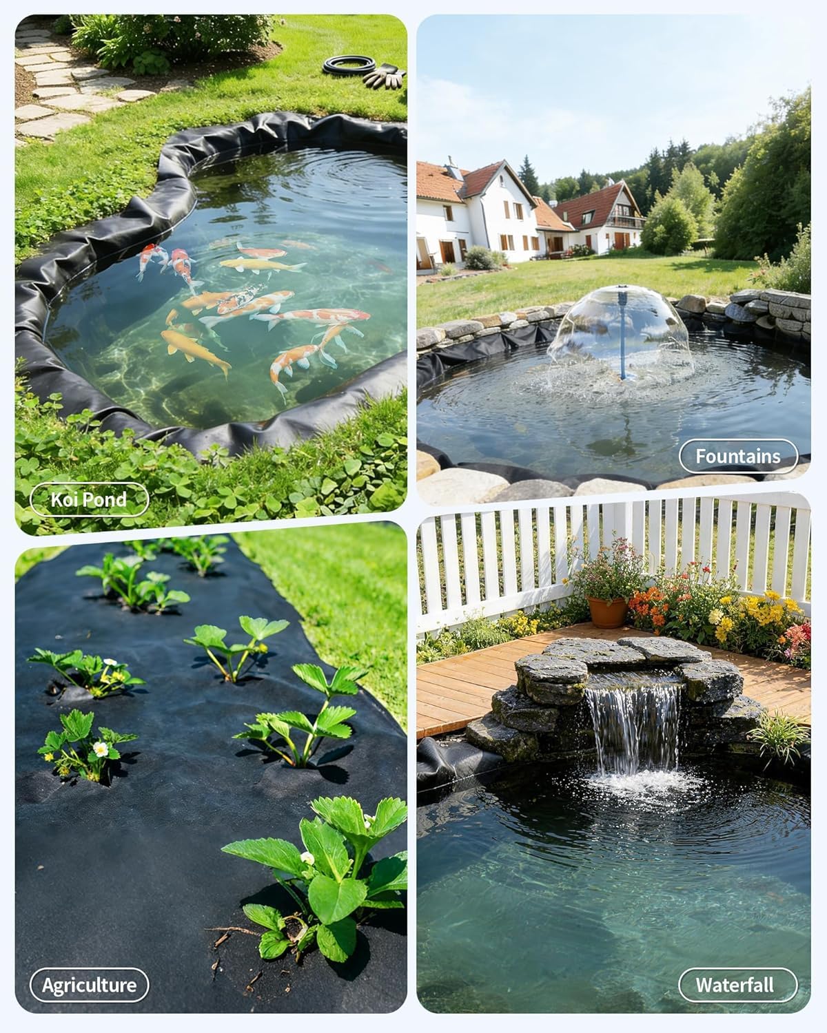 Tessuto di Base Resistente per Laghetti, Telo Geotessile Non Tessuto per Laghetti per Koi, Cascate E Giardino, 3,5 X 4 Metri, Strato Protettivo Durevole. 10'x 10'Pond Liner