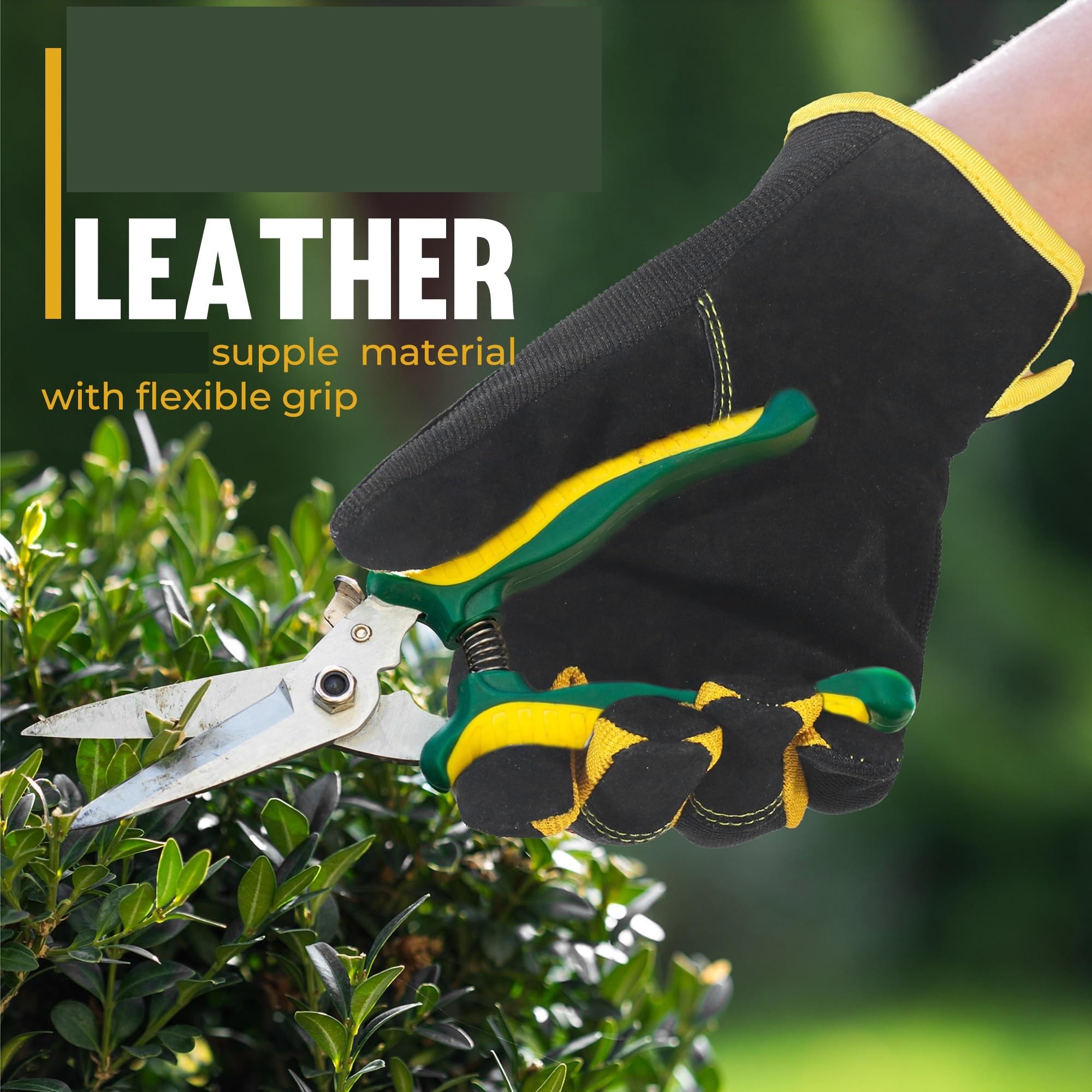 Guantes De Trabajo De Invierno Guantes de Cuero for jardinería, Guantes de Trabajo utilitarios for mecánicos, construcción, Conductores, diseño Transpirable de destreza para Jardín, Granja(XL)