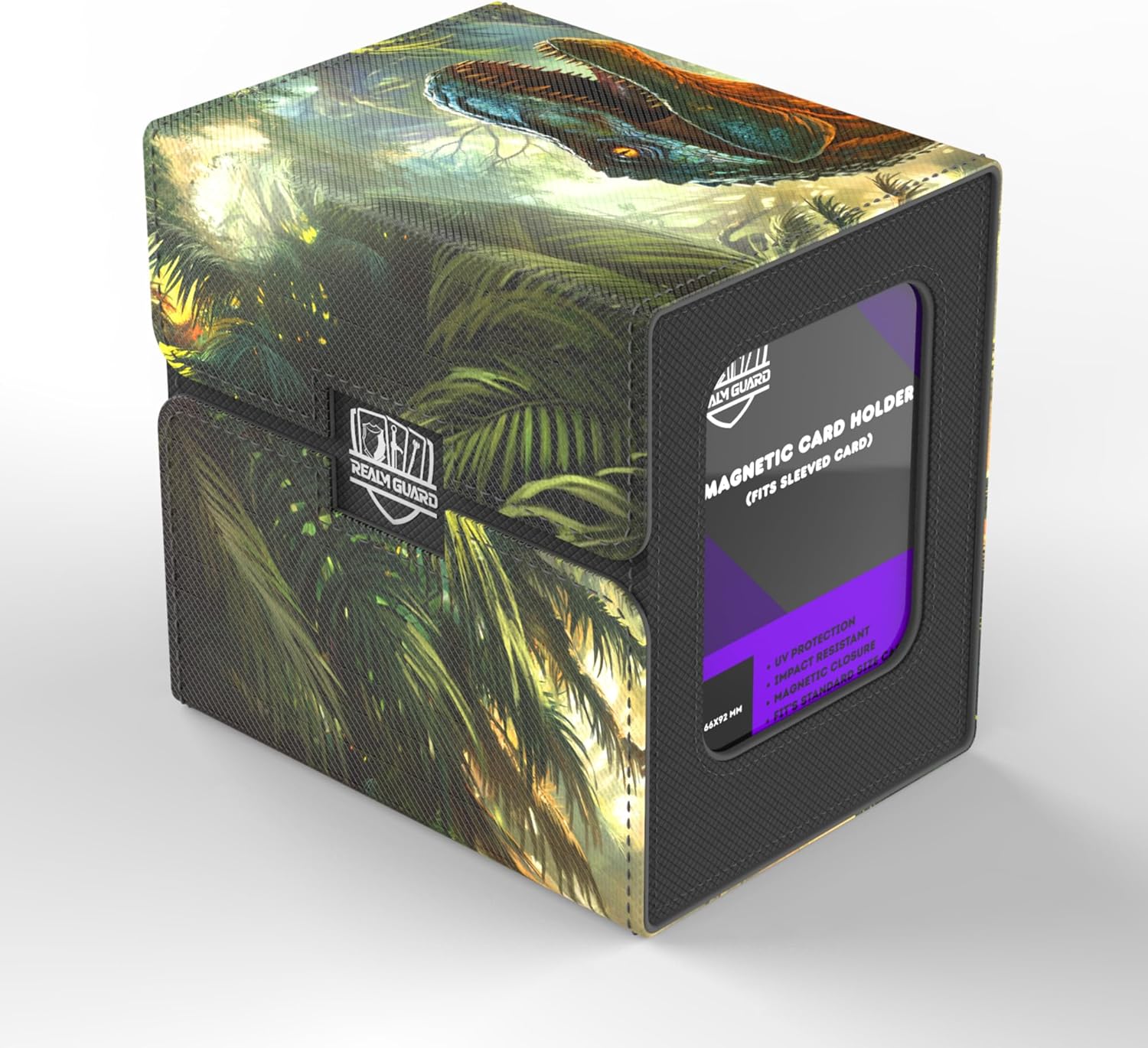 TCG/MTG Commander 100+ Card Art Deck Box With Storage (Dinosaur)