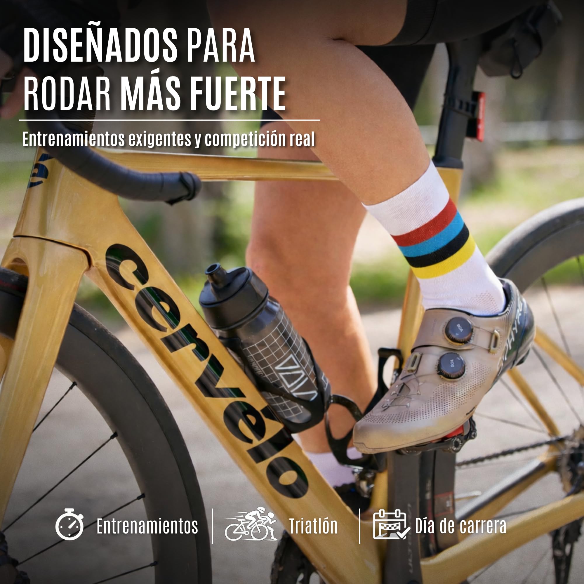 HOOF - Calcetines de Deporte para Ciclismo Ultraligeros - Transpirables y Cómodos - Material Técnico Vaporfeel - Calcetines Antiampollas Unisex