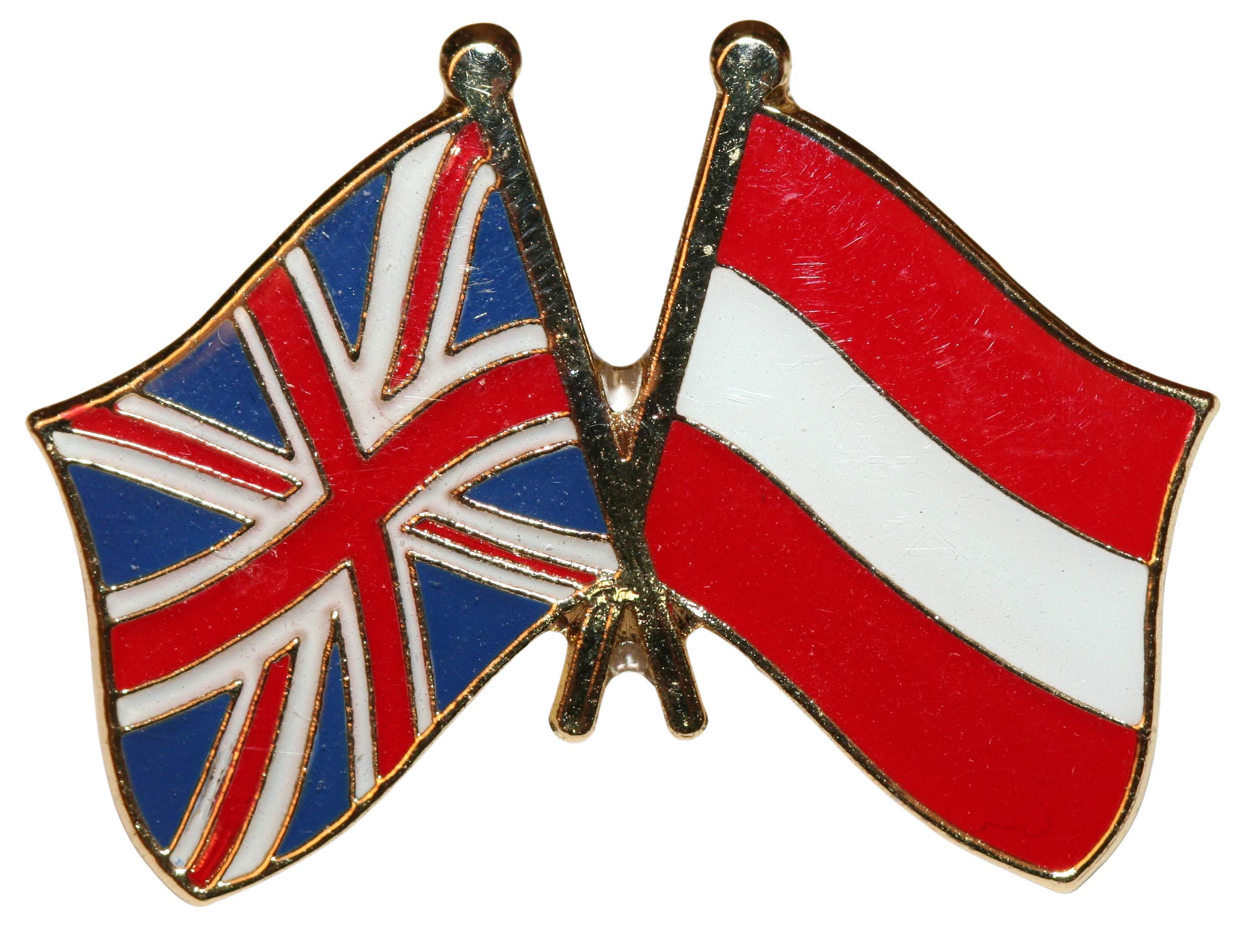 Buxton's Badges Multiple Uk & Austria Friendship Flag Pin Badge