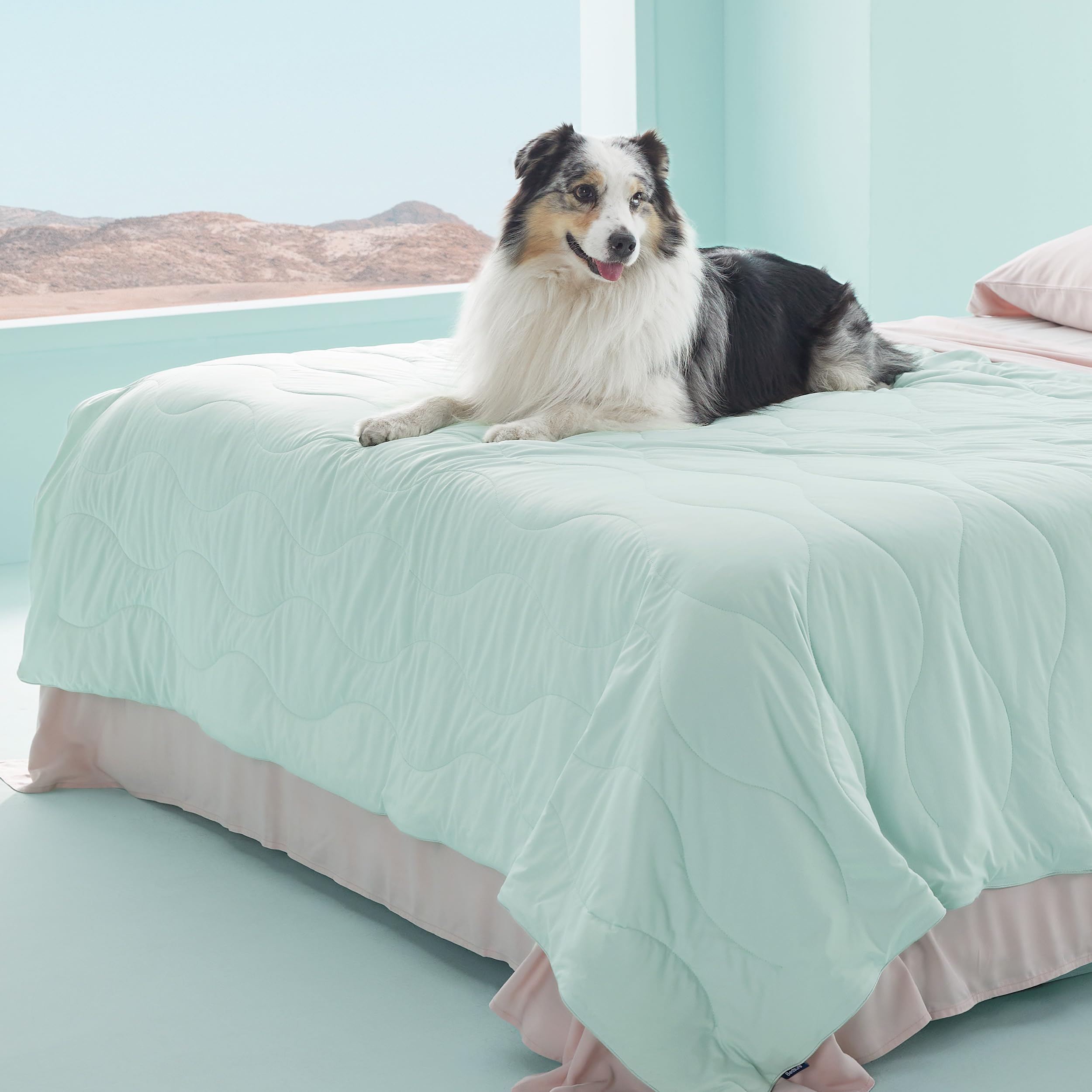 Bedsure Premium Cooling Dog Blankets for Bed - Q-MAX>0.5, Breathable Summer Washable Cold Pet Mat, Soft Durable Self Cooling Dog Mat for Hot Weather,