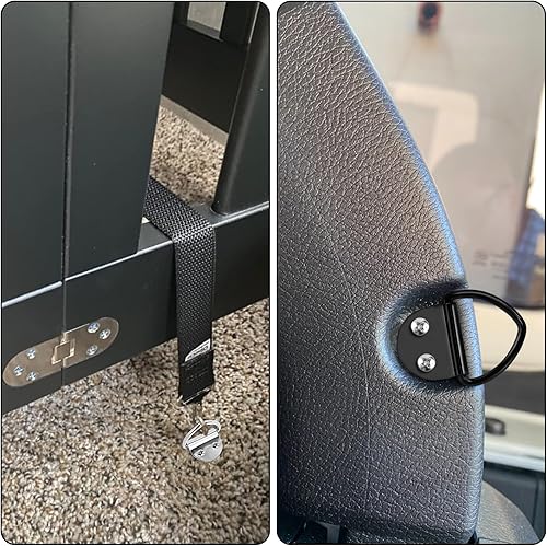 Miniatura 6 de Paquete de 30 anillos pequeños de acero en V de anclaje para cargas en cajas, camiones, remolques de carga, caravanas, barcos con tornillos, color