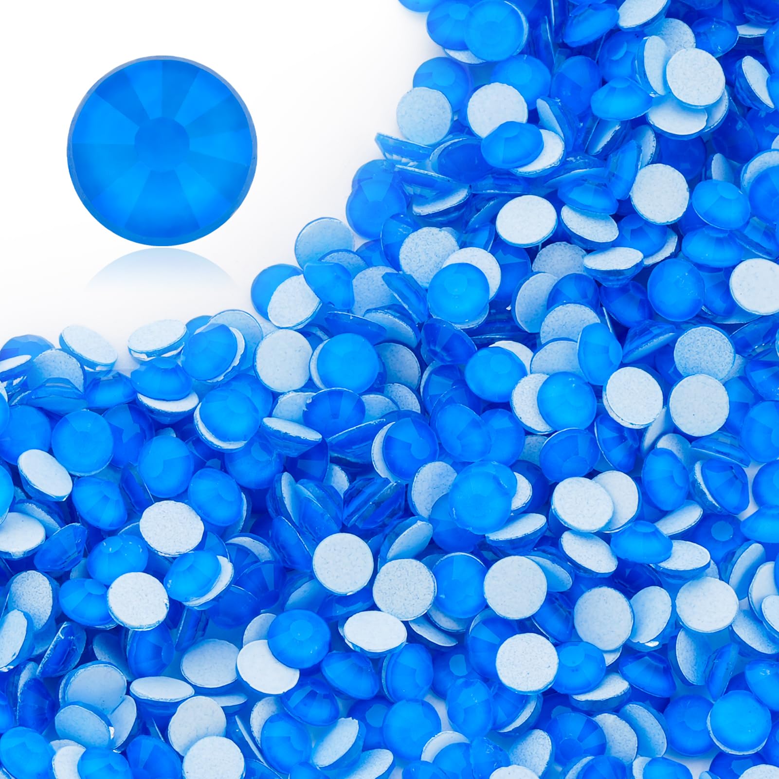 288PCS Neon Blue SS30 Flatback Rhinestones(6.4-6.6mm)