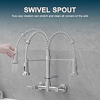 Vista 91 de AIMADI Matte Black Kitchen Faucet,Black and Gold Kitchen Faucet with Pull Down Sprayer Commercial Single Handle Spring Sink Faucets Suitable for