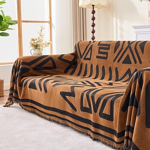 Miniatura 8 de Funda de sofá bohemia para sofá de 2 cojines, fundas de sofá de felpilla lavables para sofá seccional, protector de muebles, funda lavable para sofá