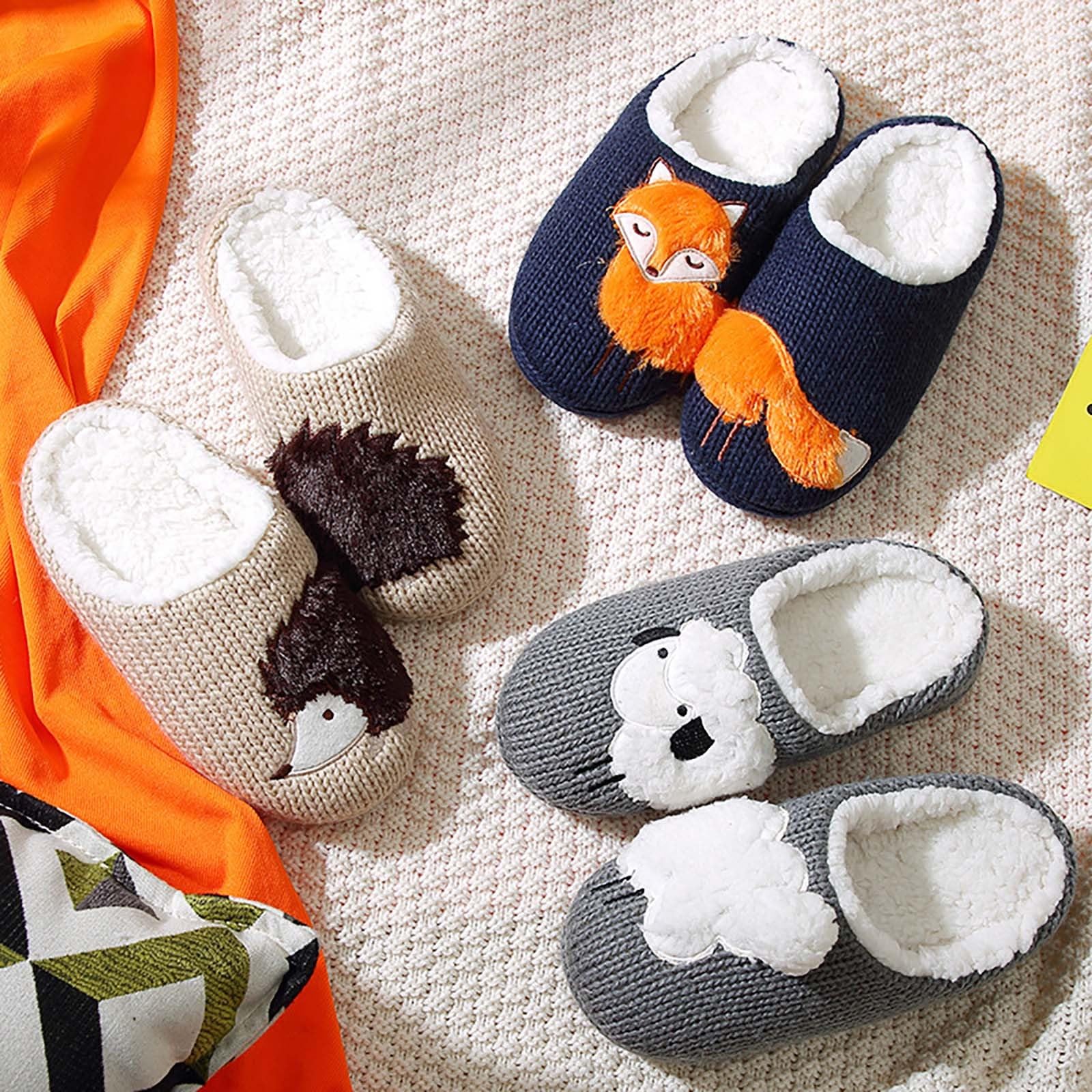Pantuflas de invierno para mujer, diseño de animales, cálidas, cómodas, para el hogar