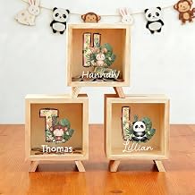 CALLIE Personalized Wooden Cute Animals Name Initial Piggy Bank for Kids