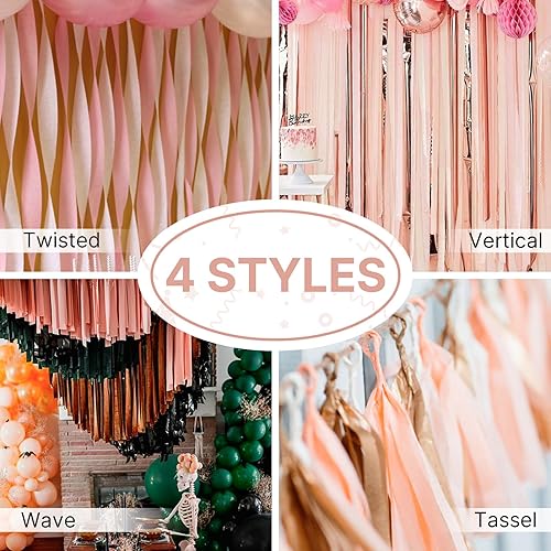 Vista 89 de PartyWoo Serpentinas de papel crepé verde, 6 rollos de 492 pies, paquete de papel crepé verde bosque esmeralda cazador para graduación, Navidad