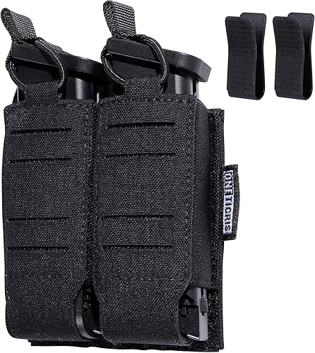 OneTigris Bolsa táctica para pistola DD44 MOLLE doble bolsa de cargador para 0.354in .40 .45 .357 Glock S&W Ruger Springfield HK de liberación