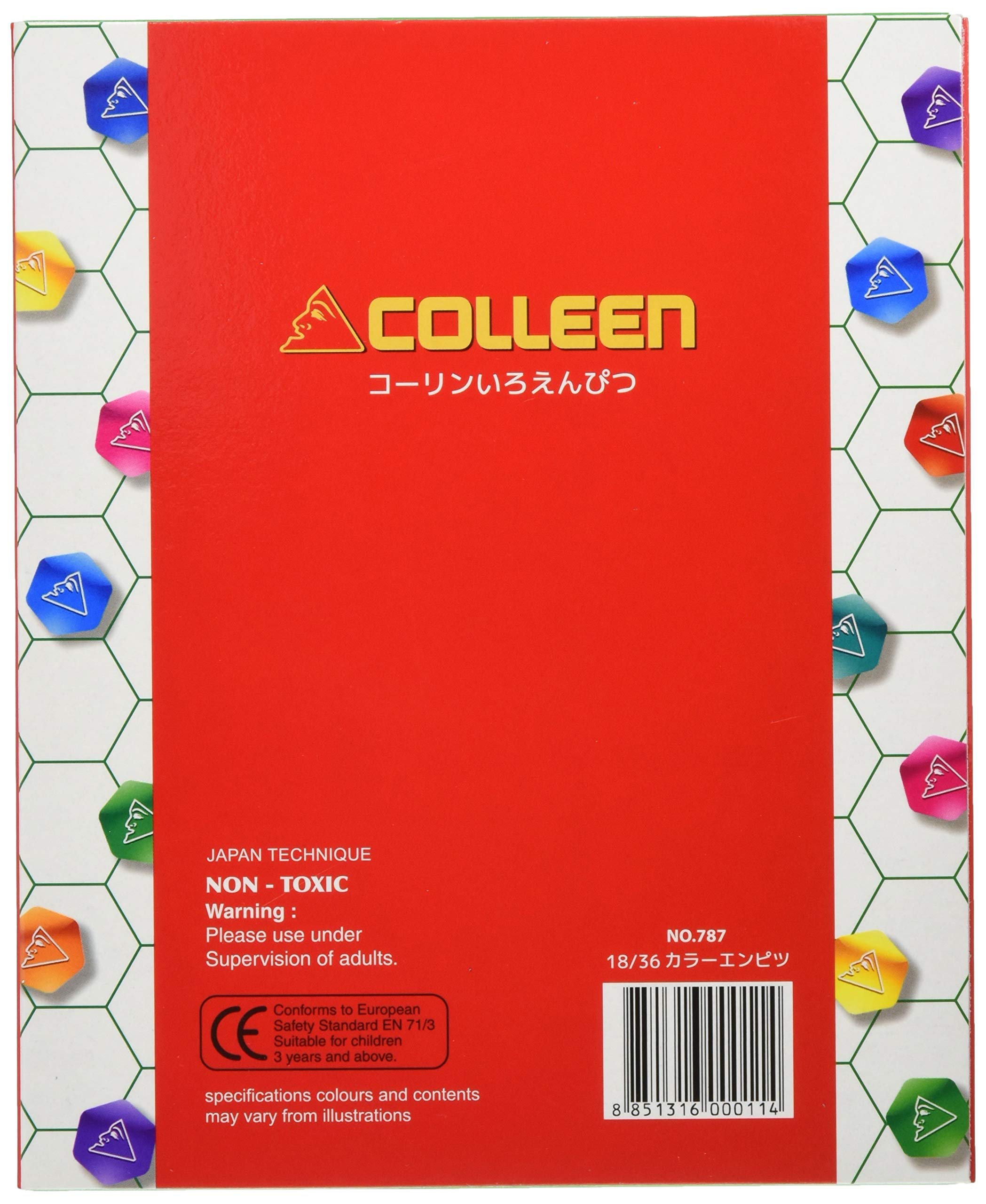 Amazon | コーリン鉛筆 787六角 18本36色紙箱入り色鉛筆 787-18／36