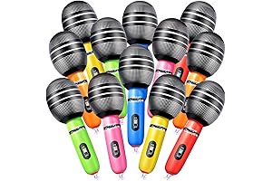 30 Pieces Inflatable Microphones Party Supplies Blow-Up Mic Musical Concert