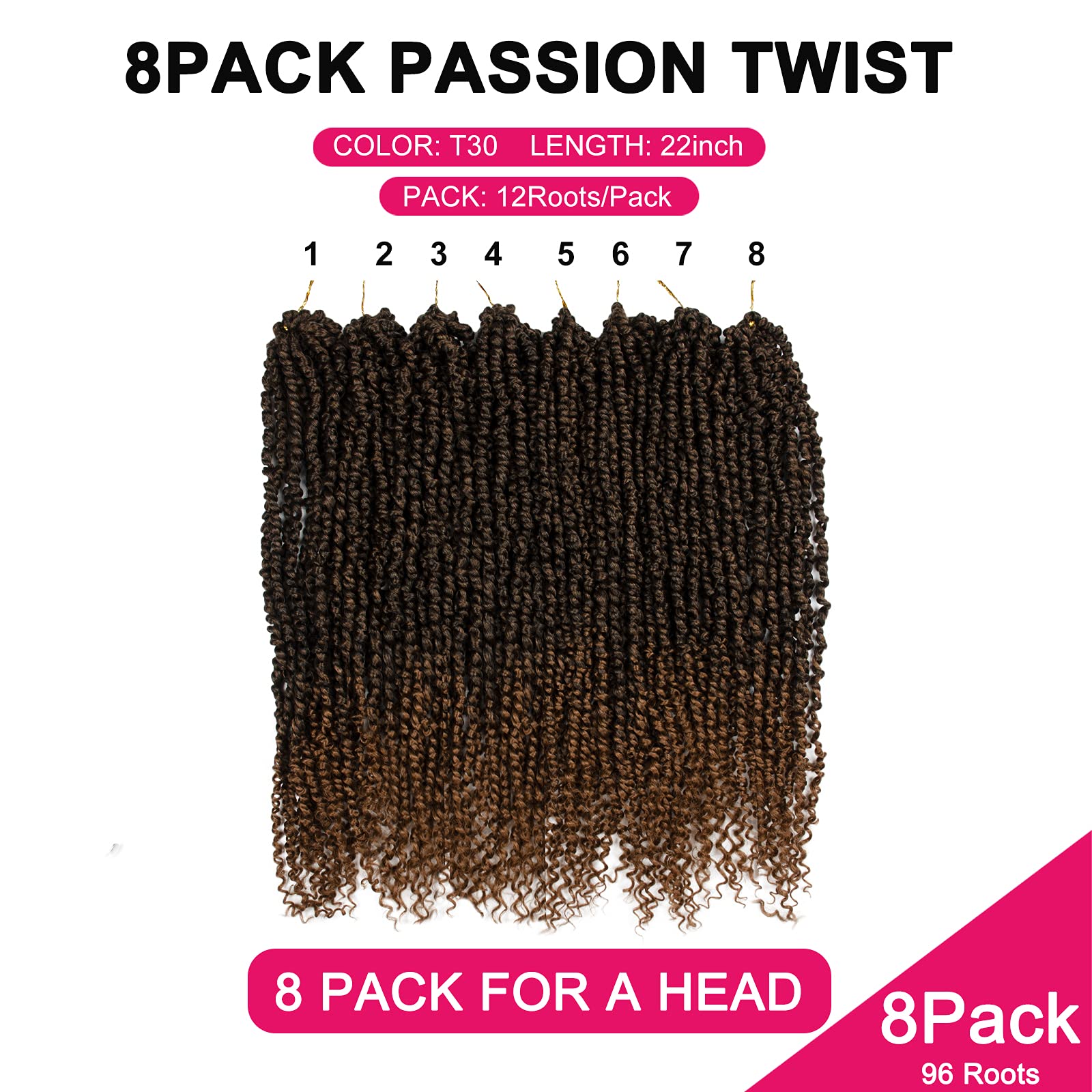 Amazon.com : Passion Twist Hair - 8 Packs 22 Inch Passion Twist