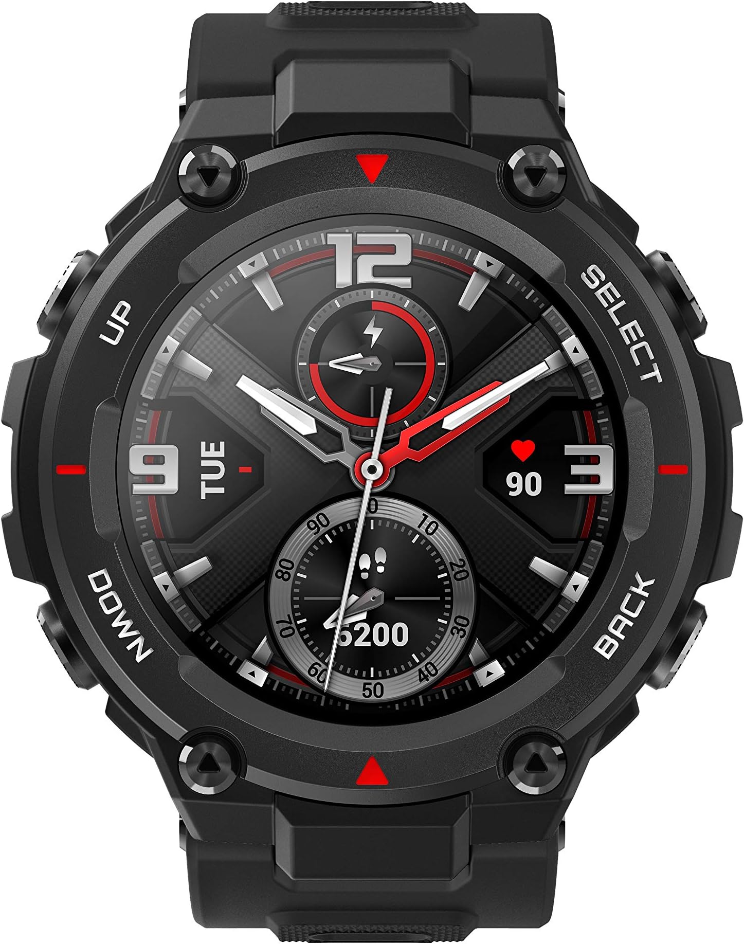 Amazfit T-Rex Smartwatch, Military Standard Certified, Tough Body, GPS, 20-Day Battery Life, 1.3'' AMOLED Display, Water Resistant, 14-Sports Modes
