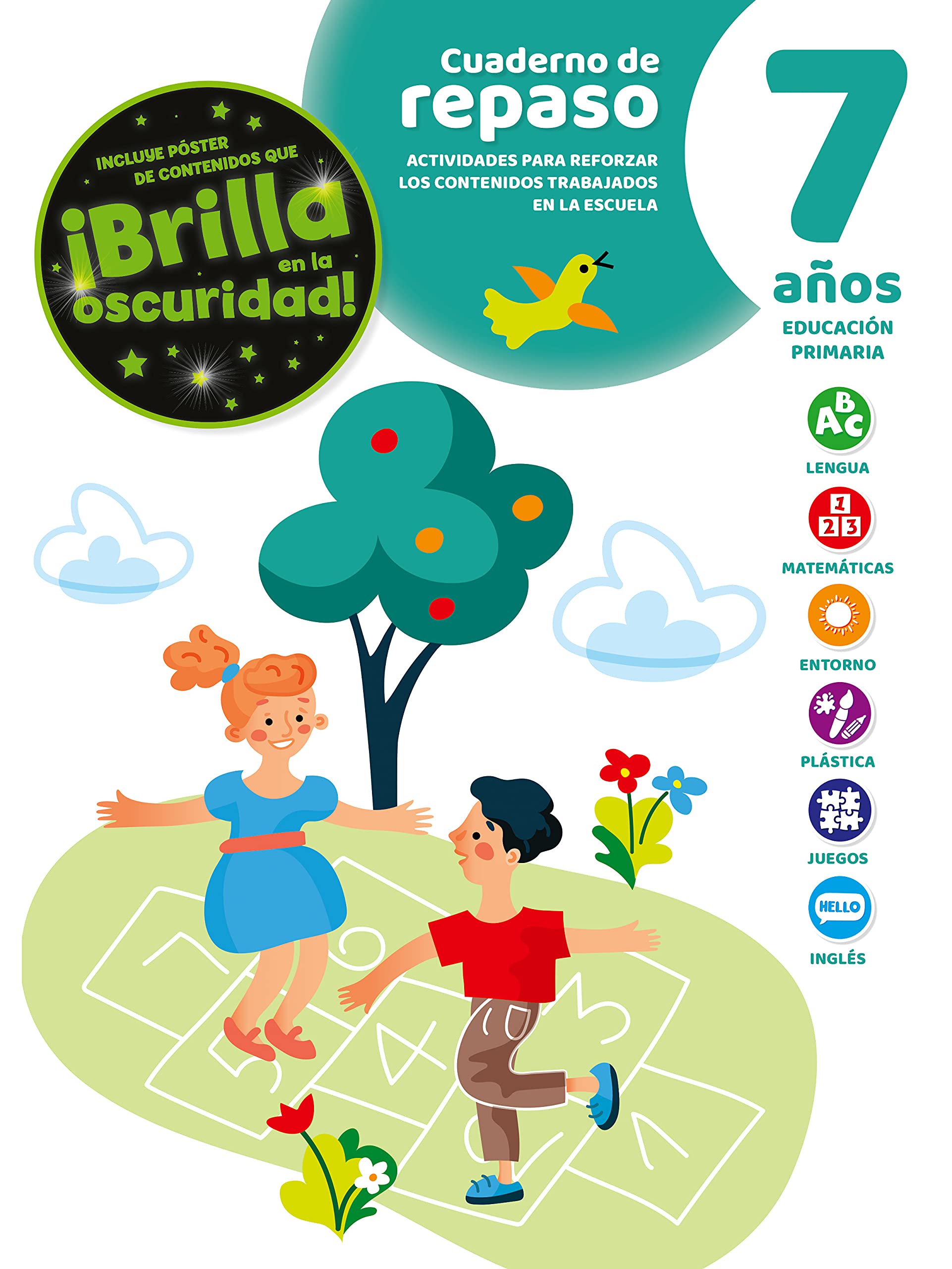 Cuaderno de repaso poster luminiscente 7 años