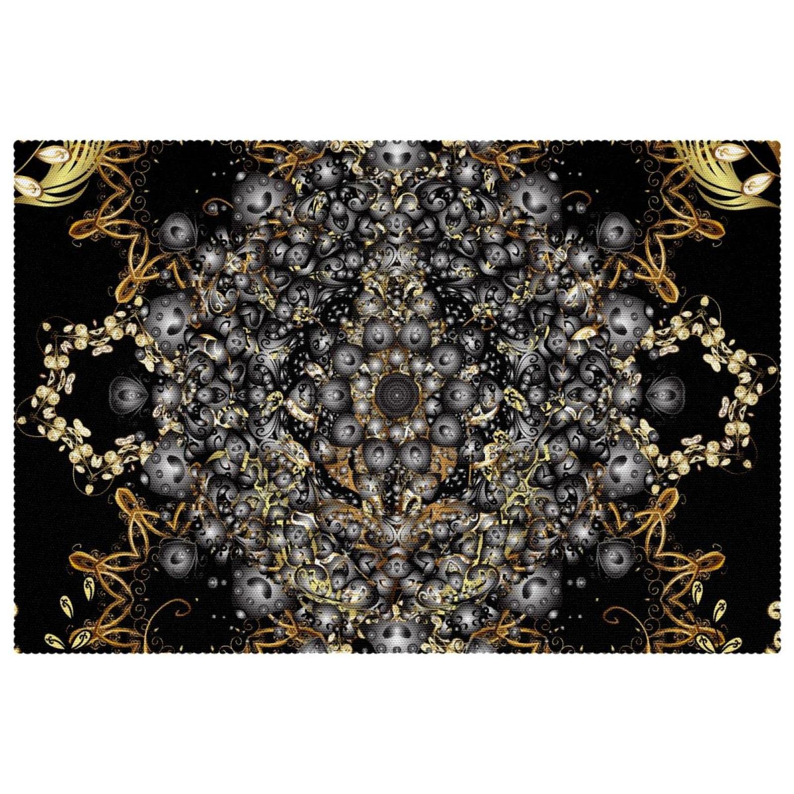 Set de table baroque doré haut de gamme résistant chaleur