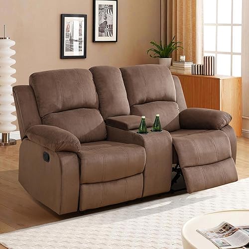 Miniatura 13 de Juego de sofá reclinable de microfibra de lino gris, 3 piezas (sofá+sofá biplaza+silla), marco de madera, cuero/microfibra/pana, 82 x 40 x 40 Gris