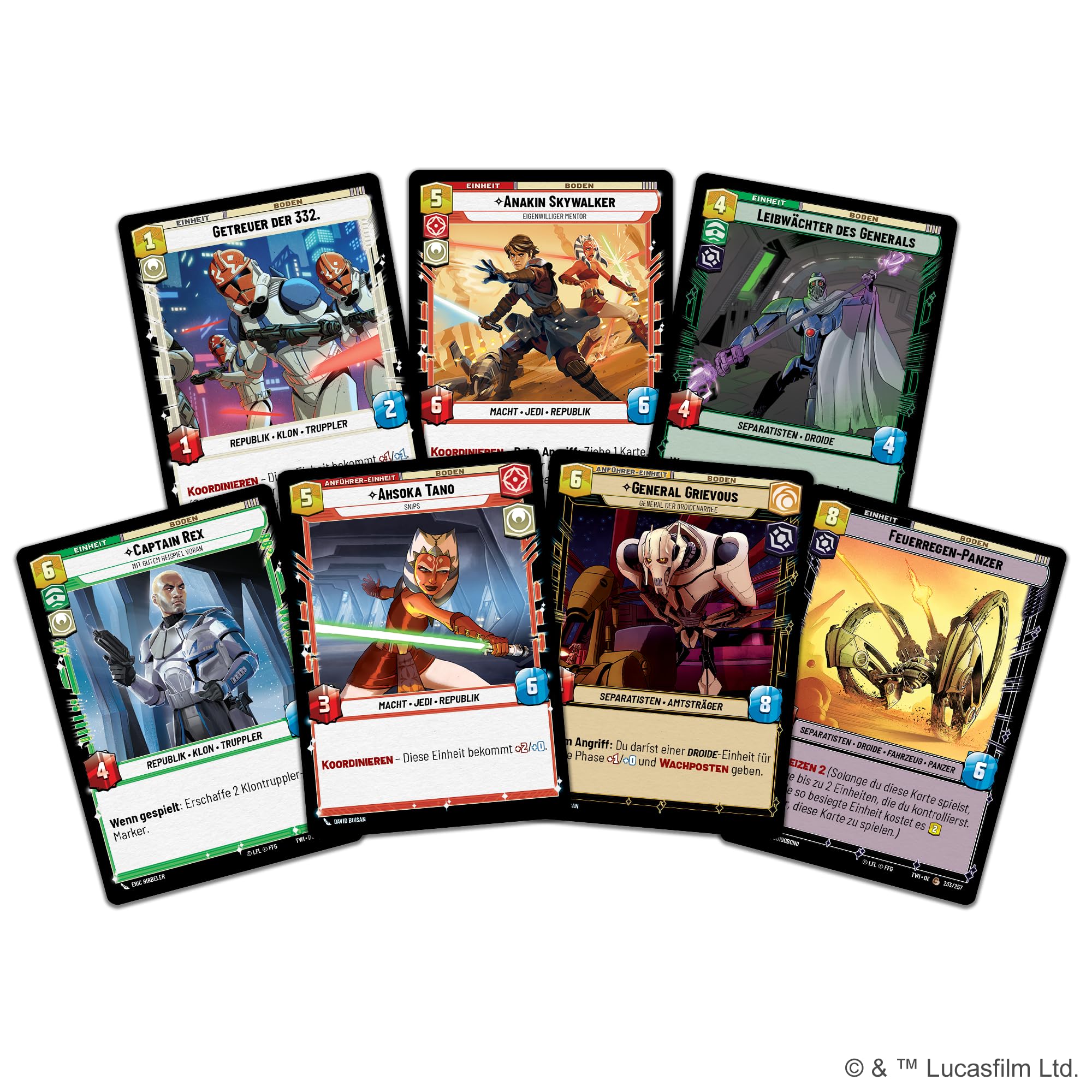 Fantasy Flight Games - Star Wars: Unlimited TCG Niedergang der Republik PRERELEASE-BOX – Starte dein Abenteuer in die Klonkriege! Enthält 6 Booster-Packs, Alter 12+, 2+ Spieler, 20 Minuten, Deutsch