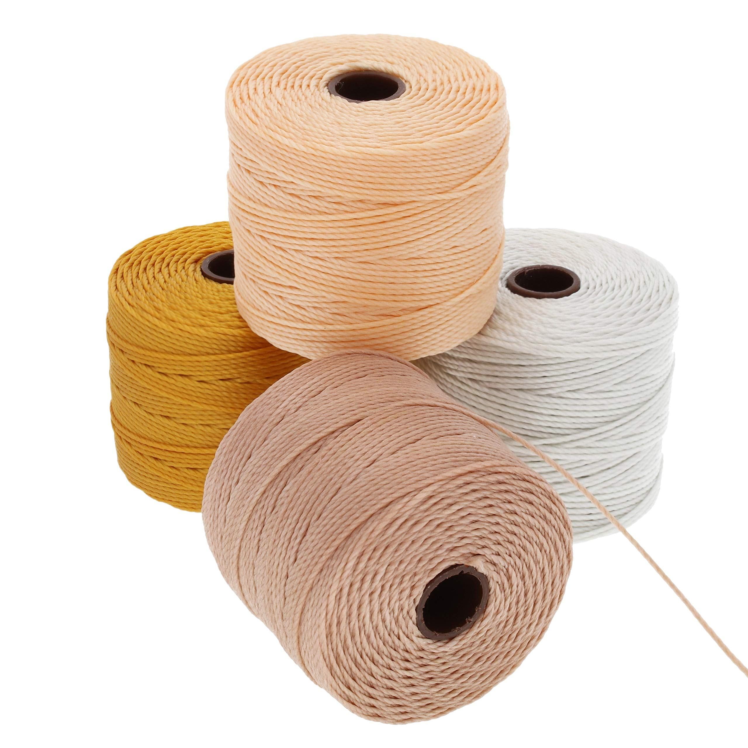 BeadSmith Super-Lon Schnur - Honig-Butter-Mix - Vier 70 m Spulen / Größe 18
