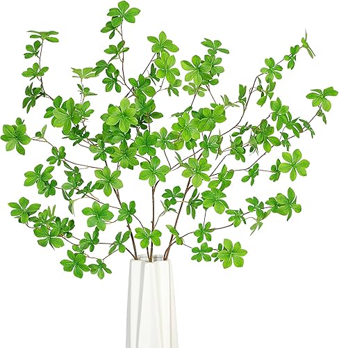 Floweroyal 3 tallos artificiales de vegetación de 43.3 pulgadas, ramas sintéticas para relleno de jarrón, plantas verdes falsas para decoración de