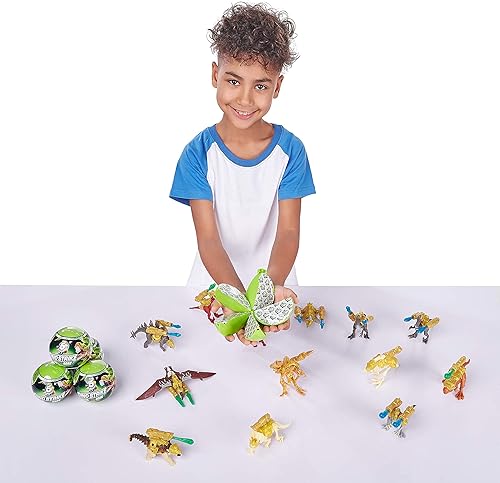 Miniatura 6 de 5 Surprise Dino Strike Surprise Mystery Battling - Dinos coleccionables de ZURU (paquete de 2) que brillan en la oscuridad, dorado