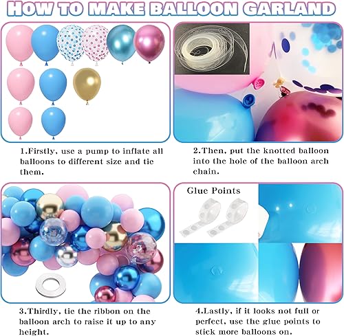 Miniatura 5 de Juego de 92 piezas de decoración de revelación de género y caja de bebé con letras para niño o niña, suministros para fiestas, ideas para fiestas,