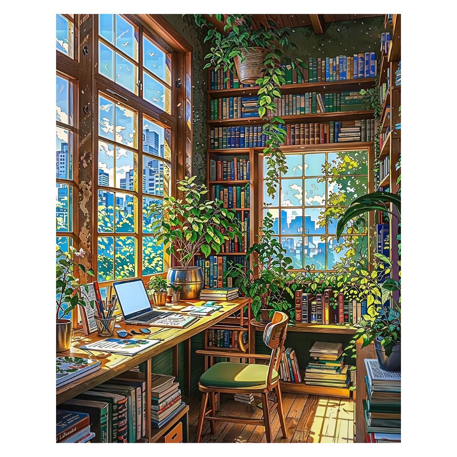 Miquans Art Malen Nach Zahlen für Erwachsene,Malen Nach Zahlen Erwachsene Ohne Rahmen, Paint by Numbers DIY Malen Nach Zahlen für Geschenke und Wand Dekoration 40x50cm Studie