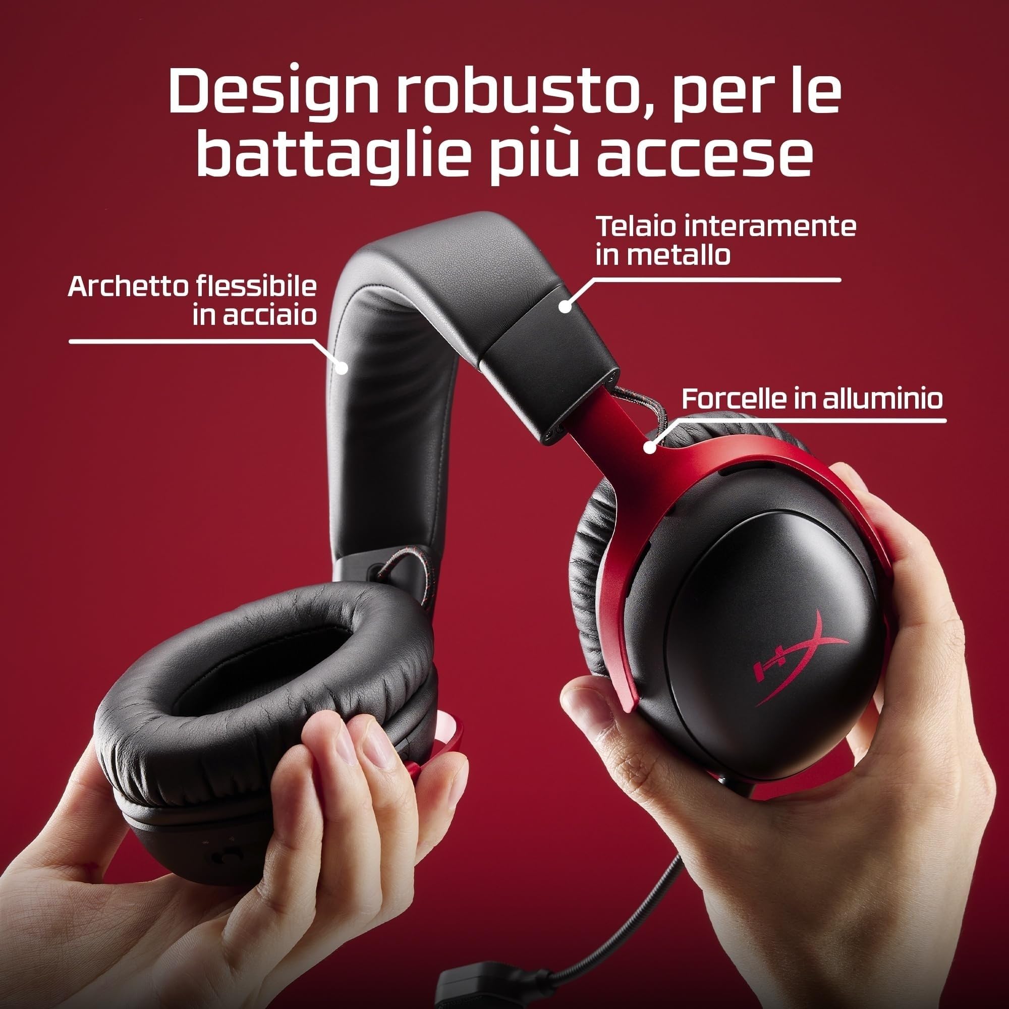 HyperX Cloud III S Wireless, Cuffie Bluetooth, Audio 3D, Microfono Noise-Cancelling, Fino a 200 ore di Autonomia, Dongle USB-C, Compatibili con PC, PS5, Nintendo Switch, Nero