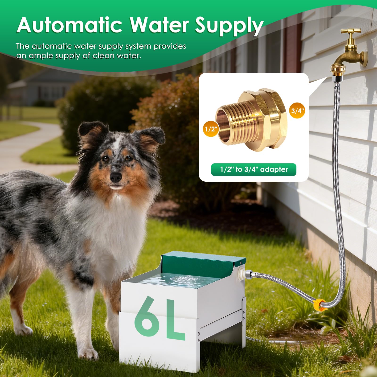 Comederos para perros grandes de 38 litros y dispensador de cuenco de agua para perros de 6 L, comedero automático 2 en 1 para perros de raza grande y dispensador de agua para perros grandes