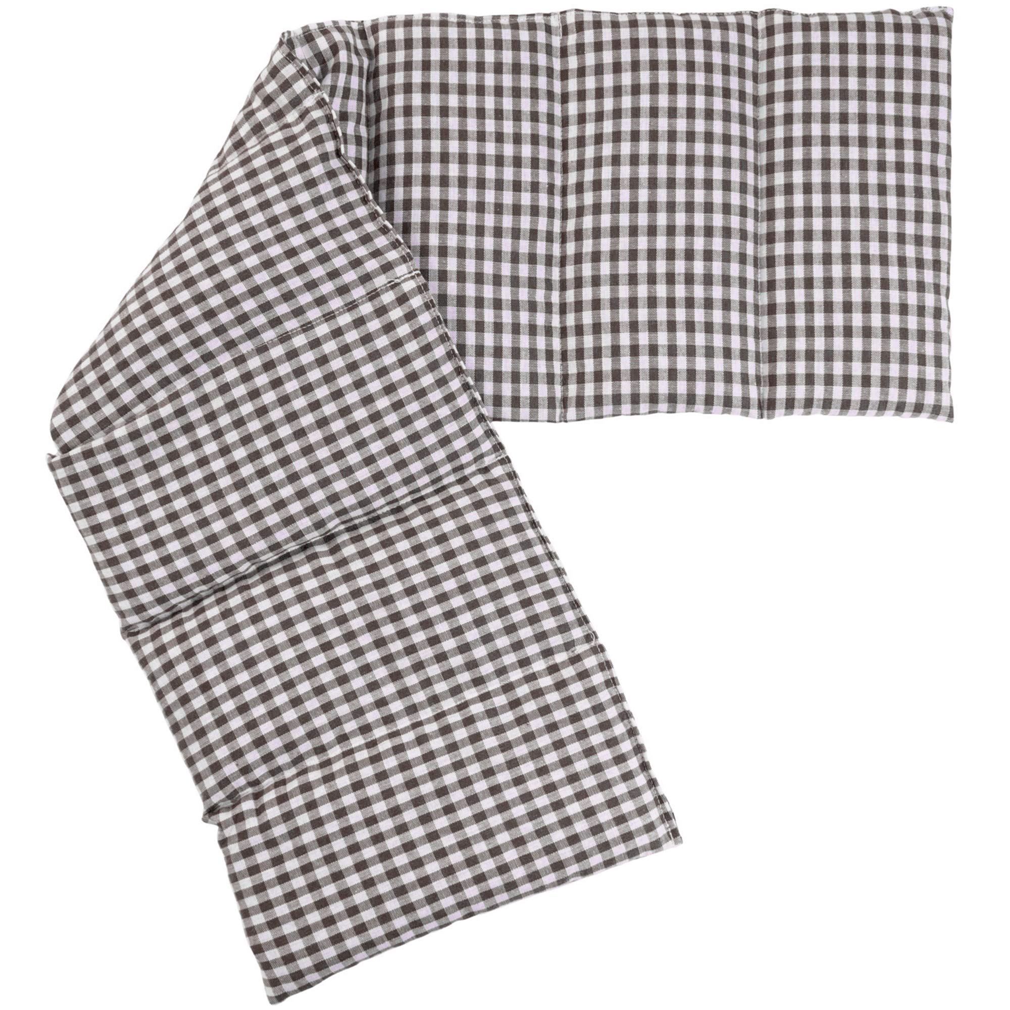Cuscino termico - Cuscino con semi di uva, 75x20cm. Cuscino riscaldabile per la schiena, il ventre e molto altro, con 8 compartimenti. Terapia caldo e freddo (marrone e bianco)