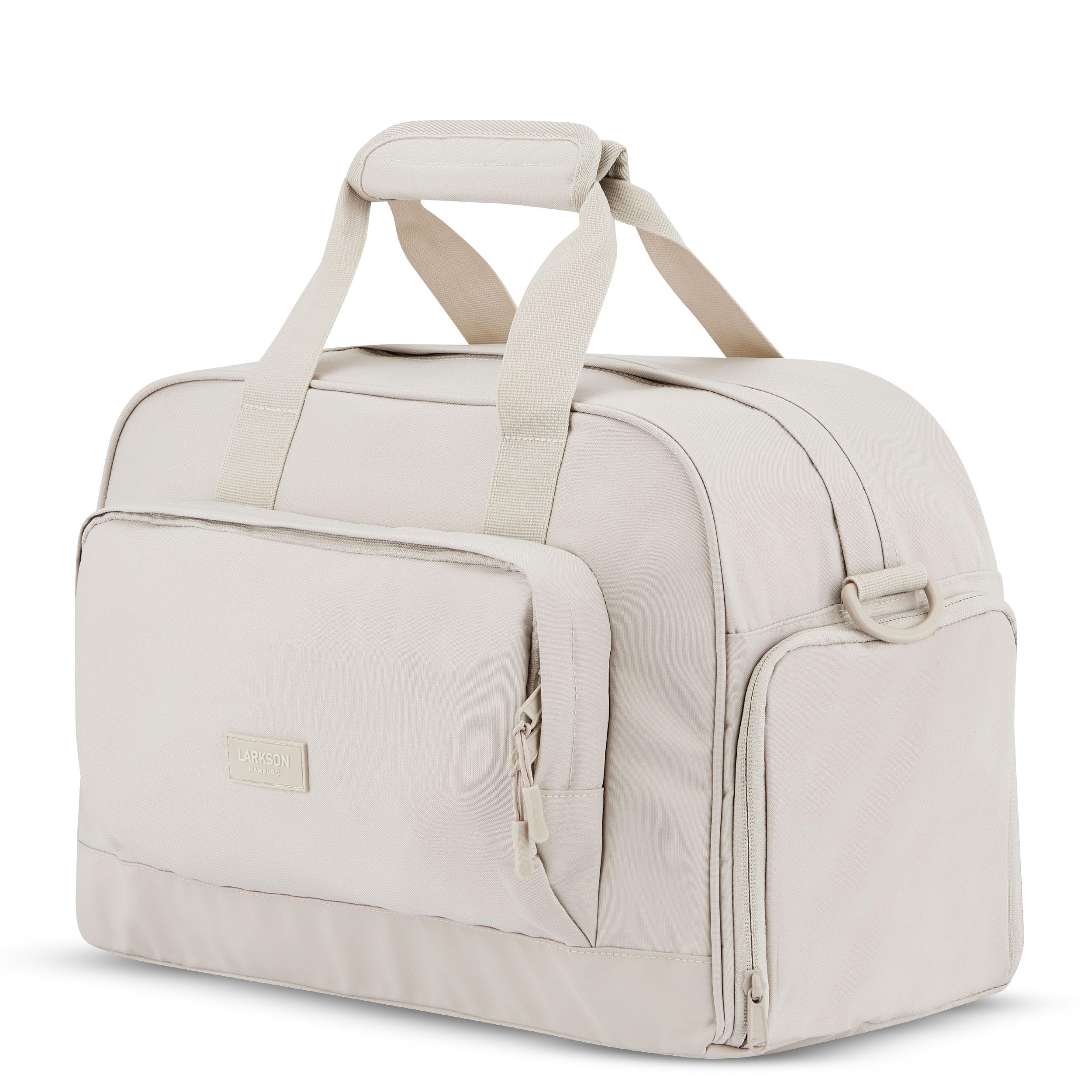 Larkson Weekender Femme & Homme Beige - Finja Medium - Sac de Voyage élégant avec Compartiment à Chaussures - Travel Bag en Pet Recyclé - Imperméable à l'eau