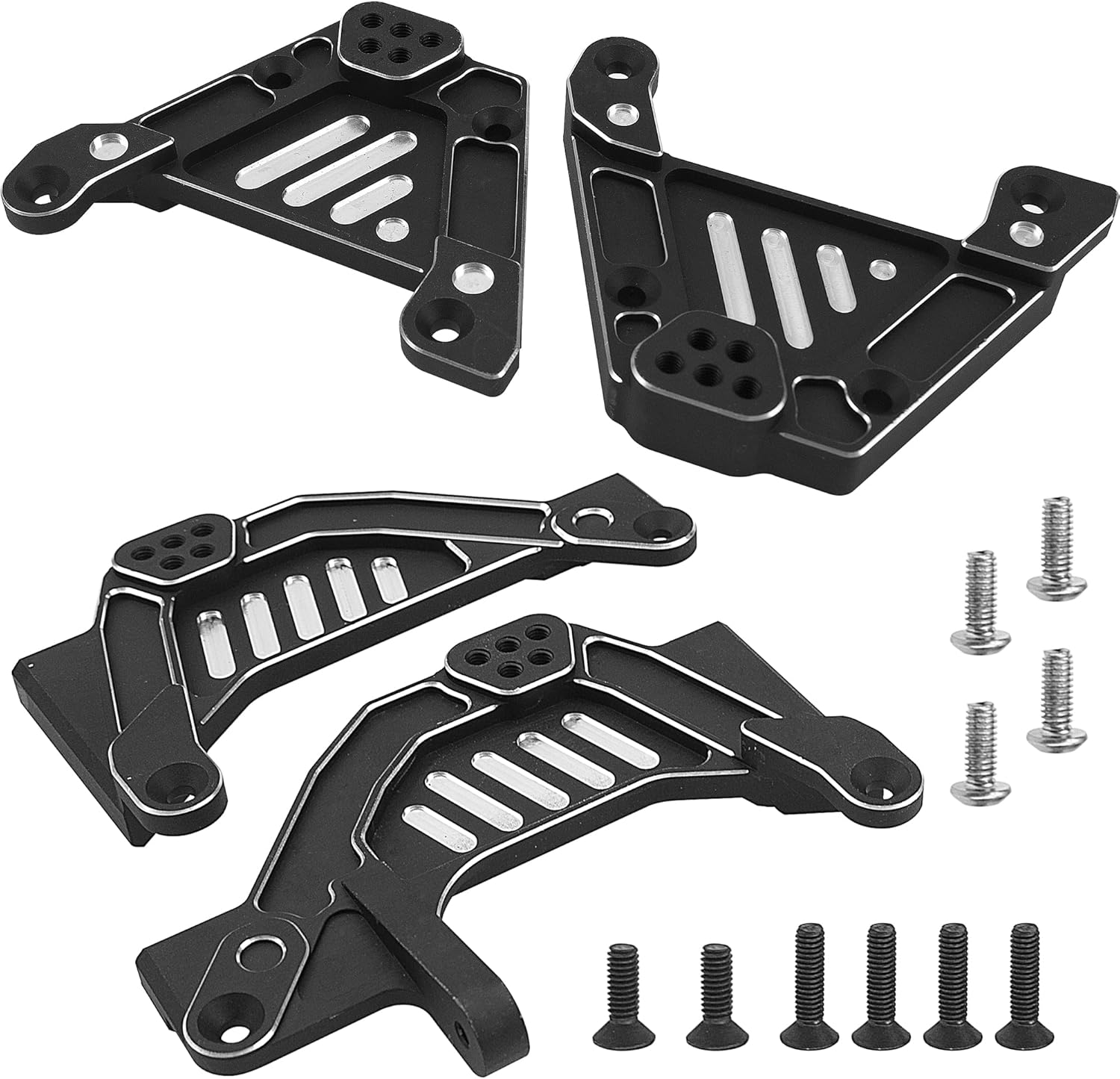 ShareGoo CNC Aluminum Front & Rear Shock Hoops Shock Towers Mounts Bracket Compatible with Axial SCX6 Jeep JLU Wrangler 1/6 RC Crawler Car Upgrade Part