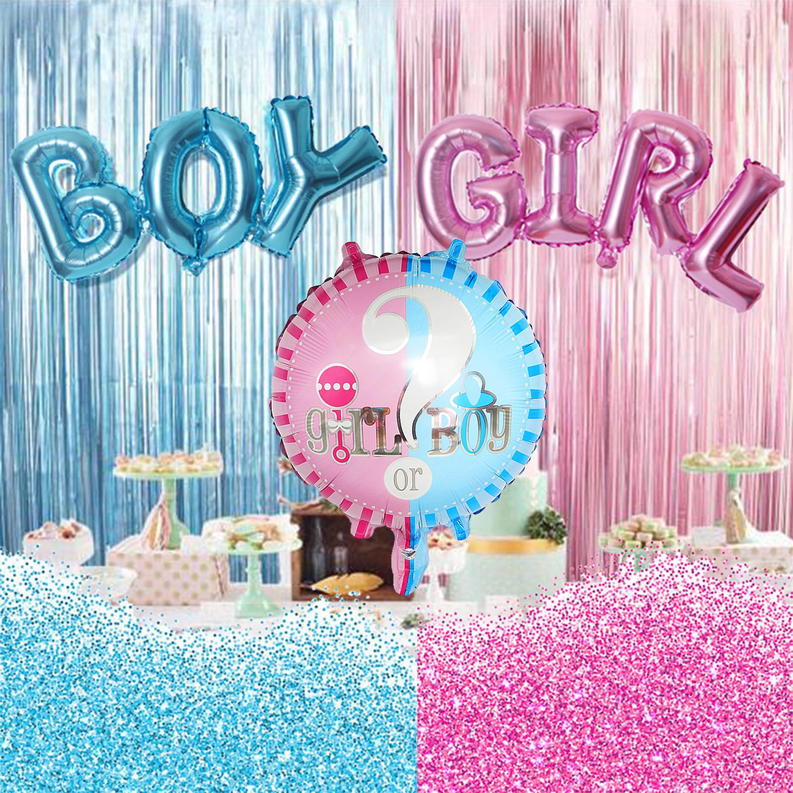 Tovaglioli Gender Reveal Party | 20 Pezzi 33x33 Cm | Scritta Boy Or Girl | Per Baby Shower - Foto 12
