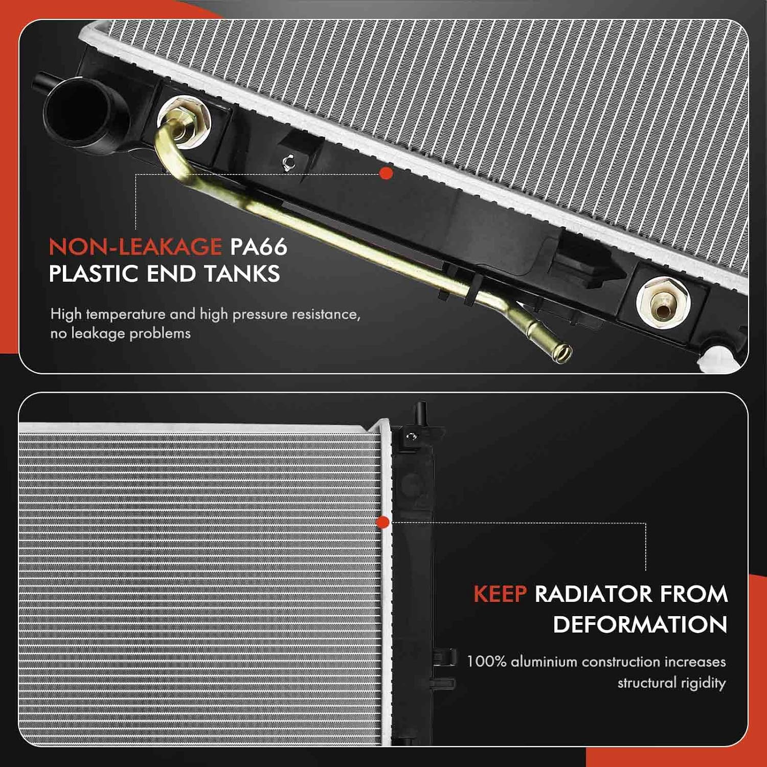 A-Premium Engine Coolant Radiator w/Transmission Oil Cooler Compatible with Hyundai Elantra 14-16, Elantra Coupe GT & Kia Forte 15-18, 1.8L 2.0L L4 Engine, Automatic Trans., Replace# 253103X500